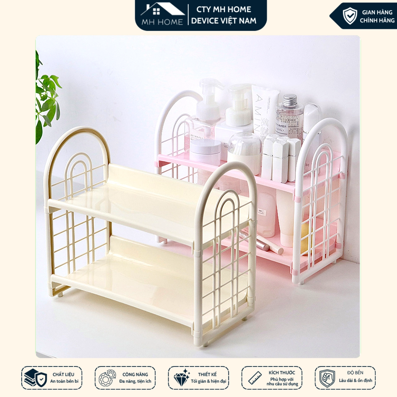 Kệ Đa Năng 2 Tầng Cao Cấp Để Bàn Size Lớn, Kệ Mỹ Phẩm Văn Phòng Tiện Lợi Gọn Gàng Tiết Kiệm Không Gian Hiện Đại